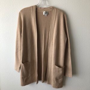 Whisper Knit by Louis Dell'Olio Ribbed Cardigan Tan